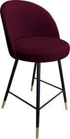 Hoker TRIX krzesło barowe tkanina Welur podstawa metalowa : Kolor nogi - Czarno-złota stożek, Kolor tkaniny - VELVET - MG02, Typ siedziska - Siedzisko stałe