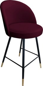 Hoker TRIX krzesło barowe tkanina Welur podstawa metalowa : Kolor nogi - Czano-złota stożek, Kolor tkaniny - VELVET - MG02, Typ siedziska - Siedzisko stałe