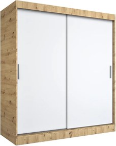 Szafa przesuwna 180 cm dąb artisan + biały G3-Z55
