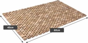 Mata antypoślizgowa, drewno tekowe, naturalna, 60 x 40 cm