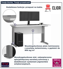 Białe biurko komputerowe A1-F72