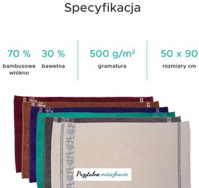 Bambusowy ręcznik BAMBOO 50x90 cm bordowy, 70% włókno bambusowe | 30% bawełna