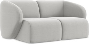 Modułowa sofa 2-osobowa - z tkaniny welwetowej - srebrny - LANI