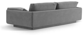 Jasnoszara aksamitna sofa 220 cm Torino – Micadoni