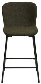 Ciemnozielony tapicerowany hoker (wysokość siedziska 65 cm) Maceda – House Nordic