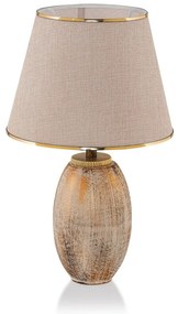 Lampa stołowa w kremowo-złotym kolorze z tekstylnym kloszem (wysokość 50 cm) Yakamoz – Opviq lights