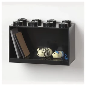 Dziecięca czarna półka ścienna LEGO® Brick 8