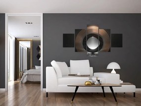 Obraz - Abstrakcja, księżyc nad wodą (125x70 cm)