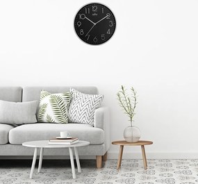 Metalowy zegar czarny MPM Metallic Elegance ∅ 300 × 40 mm