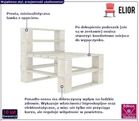Biała sofa ogrodowa z palet drewnianych Z4-H38