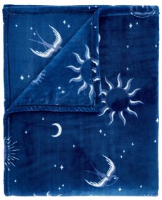 Niebieska narzuta z mikropluszu 200x240 cm Astrology – Sassy B