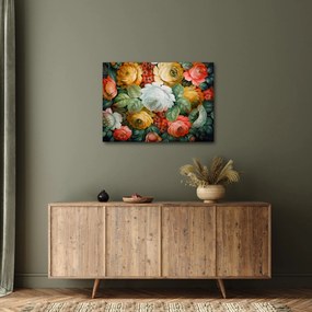 Obraz namalowanego bukietu kwiatów (70x50 cm)
