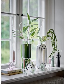 Biały ceramiczny ręcznie malowany wazon (wysokość 11 cm) Fian – Bloomingville