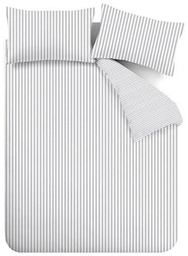 Szara flanelowa pościel dwuosobowa 200x200 cm Stripe – Catherine Lansfield