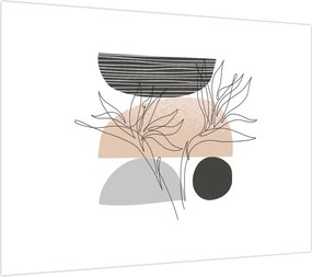 Obraz na szkle - Line art flowers N⁰2 (70x50 cm)