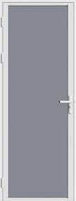 Drzwi z ościeżnicą odwracalne z Aluminium i Szkła hartowanego Przydymionego - wys. 204 x szer. 73 cm - Biały LOXTON