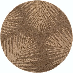 Dywan zewnętrzny Timber Listki brązowe koło 120 cm x 120 cm