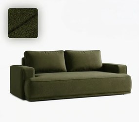 Sofa z Funkcją Spania CAMELIA Oliwkowa Boucle Japandi