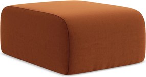 Pufa - z tkaniny welwetowej - terakota - LANI