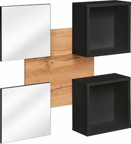 Lustro do przedpokoju EASY czarne/dąb wotan