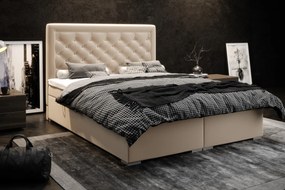 Łóżko kontynentalne AMIGO 140x200 zielone velvet z pojemnikiem LAVERTO