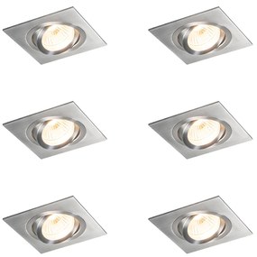 Zestaw 6 reflektorów wpuszczanych stalowych z możliwością regulacji - Lock 1