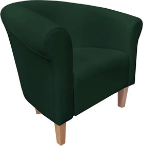 Fotel Milo tkanina Eko-skóra elegancki fotel do salonu i gabinetu : Kolor nogi - Drewno, Kolor tkaniny - EKO-SKÓRA - 6D, Wysokość nogi - 15 cm