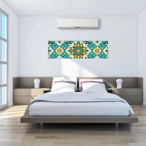 Obraz - Turkusowy wzór (170x50 cm)