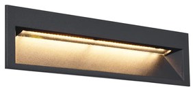 Nowoczesna lampa ścienna wpuszczana czarna 28 cm z LED IP65 - Mert