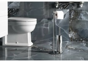 GEDY 143213 Circe Stojak z uchwytem na papiertoaletowy i szczotkę WC, okrągły, chrom
