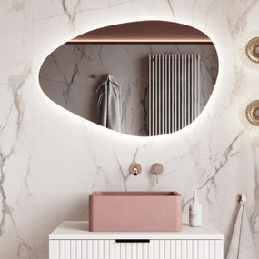 Lustro o nieregularnym kształcie oszlifowane bez ramy podświetlane MISTRAL LED | Różne rozmiary : Kolor tafli szkła - Grafit, Rozmiar - 100 x 50 cm