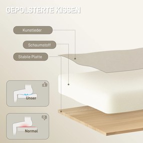 HOMCOM Ergonomiczny fotel biurowy z podnóżkiem, obicie z ekoskóry, na kółkach, obrotowy, metal, Beige+Schwarz