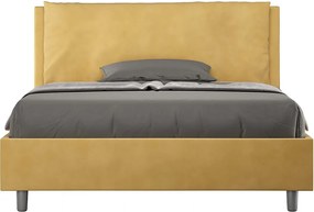 Łóżko bez stelaża tapicerowane 140x190 microfibra okra Antea Large