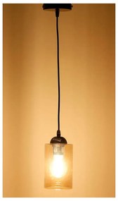Czarna lampa wisząca ze szklanym kloszem ø 10 cm Bistro – Candellux Lighting