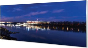 Panel Szklany Most i Stadion Narodowy Nocą