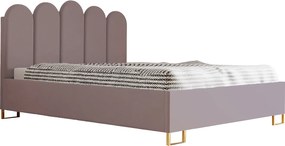 Łóżko tapicerowane MALAGA z wezgłowiem, tkanina MONOLITH, pojemnik, siłownik gazowy, wys. 39 cm, 120×200 cm, jesionowe