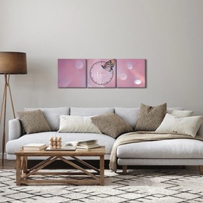 Obraz - Motylek (z zegarem) (90x30 cm)