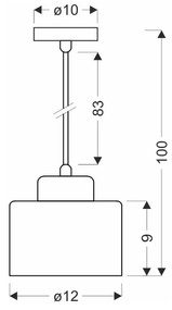 Czarna metalowa lampa wisząca ø 12 cm Olena – Candellux Lighting