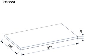 Uniwersalny blat do szafki łazienkowej lub konsoli naturalny dębowy drewno 46 x 80 cm