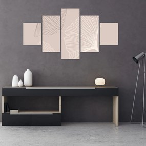 Obraz - Beżowe liście N⁰6 (125x70 cm)