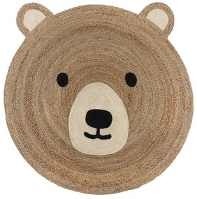 Naturalny dywan dziecięcy z juty 100x100 cm Bertie Bear – Flair Rugs