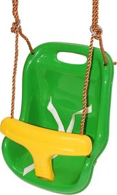 Huśtawka kubełkowa plastikowa z wysokim oparciem limonkowa-żółta