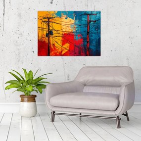 Obraz na szkle - Abstrakcyjne linie elektryczne (70x50 cm)