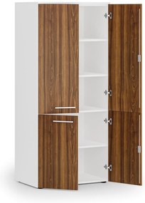 Szafa biurowa pół-drzwi PRIMO WHITE, 800 x 500 x 1781 mm, biały/orzech
