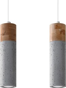 Drewniano-betonowa lampa wisząca tuby - S163 K1-G05