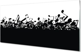 Panel szklany do Kuchni Czarno-Biały Zapis Nutowy