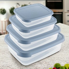 4-częściowy komplet pojemników z tworzywa sztucznego 0,3/0,6/1,2/2 l