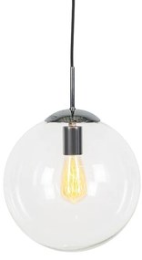 Skanдинавская подвесная лампа хром с прозрачным стеклом - Ball 30