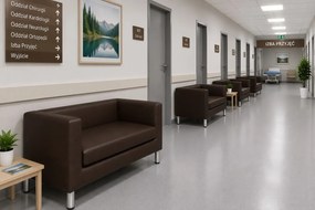 Sofa Monaco : Kolor nogi - Chrom, Kolor tkaniny - EKO-SKÓRA - 2D, Typ tkaniny - Eko-skóra , Wysokość nogi - 15 cm