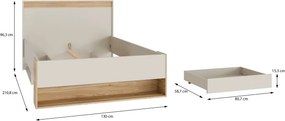 Łóżko młodzieżowe 120x200 cm z półką i szufladą Wexlin 1122